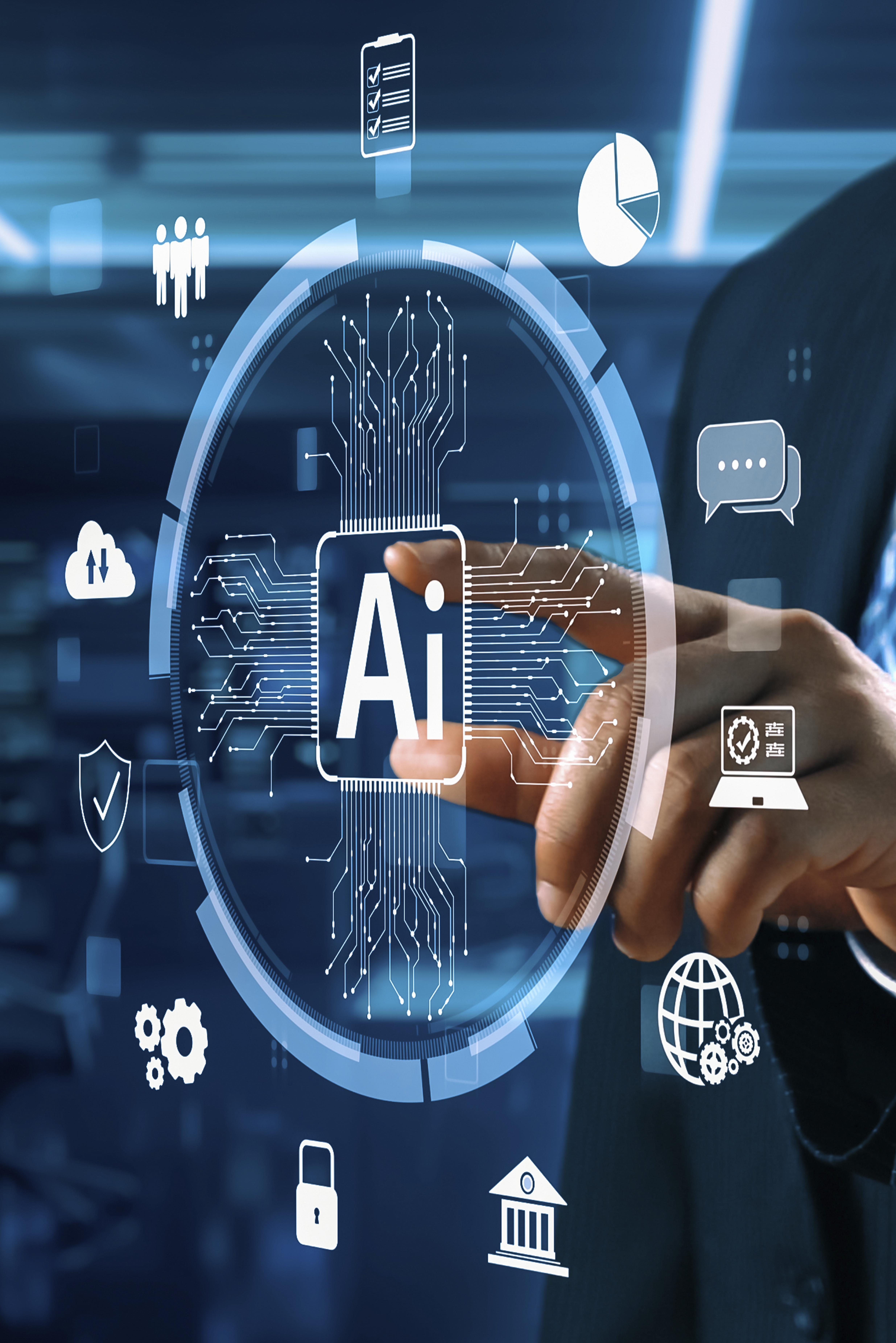AI assistant helping a business professional